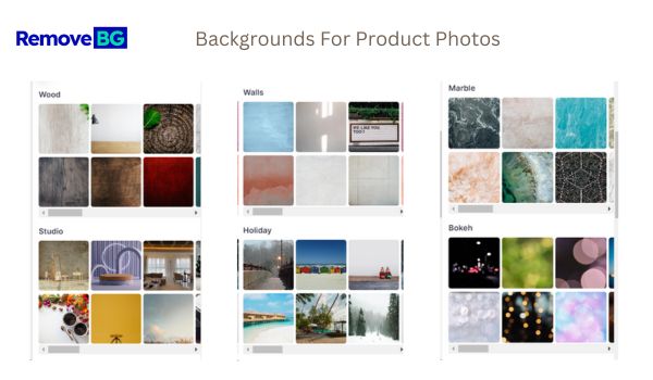 the availability of background for product photos