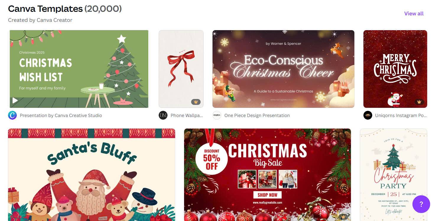 Create Xmas cards with Canva templates