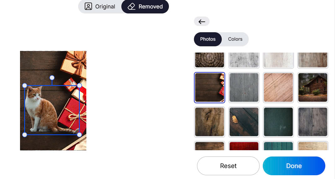 Choose your preferred background in 100+ templates in the Remove-BG.AI library